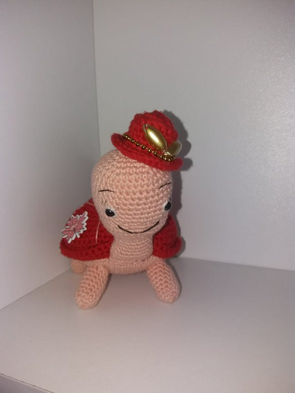 Şapkalı Sevimli Tosbik Amigurumi Organik Oyuncak - Resim 2