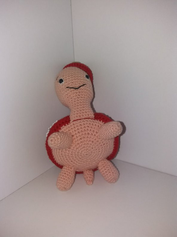 Şapkalı Sevimli Tosbik Amigurumi Organik Oyuncak - Resim 4