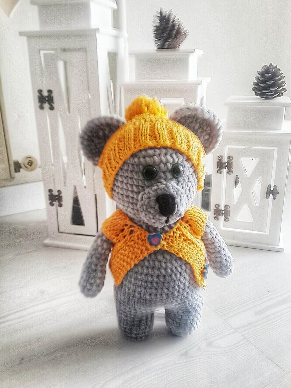 Ayıcık Bobo Amigurumi Organik Oyuncak - 1