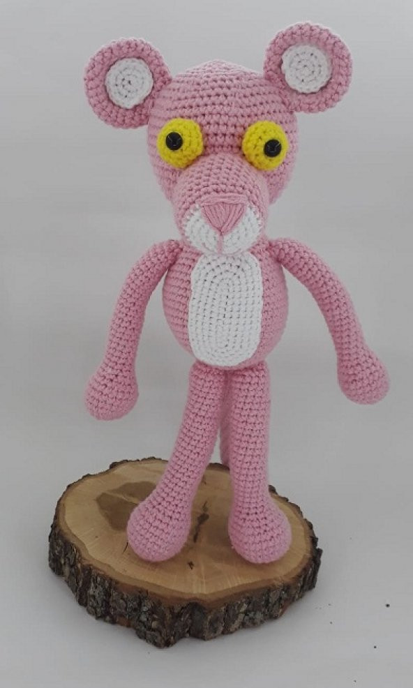Pembe Panter Amigurumi Organik Oyuncak - 1