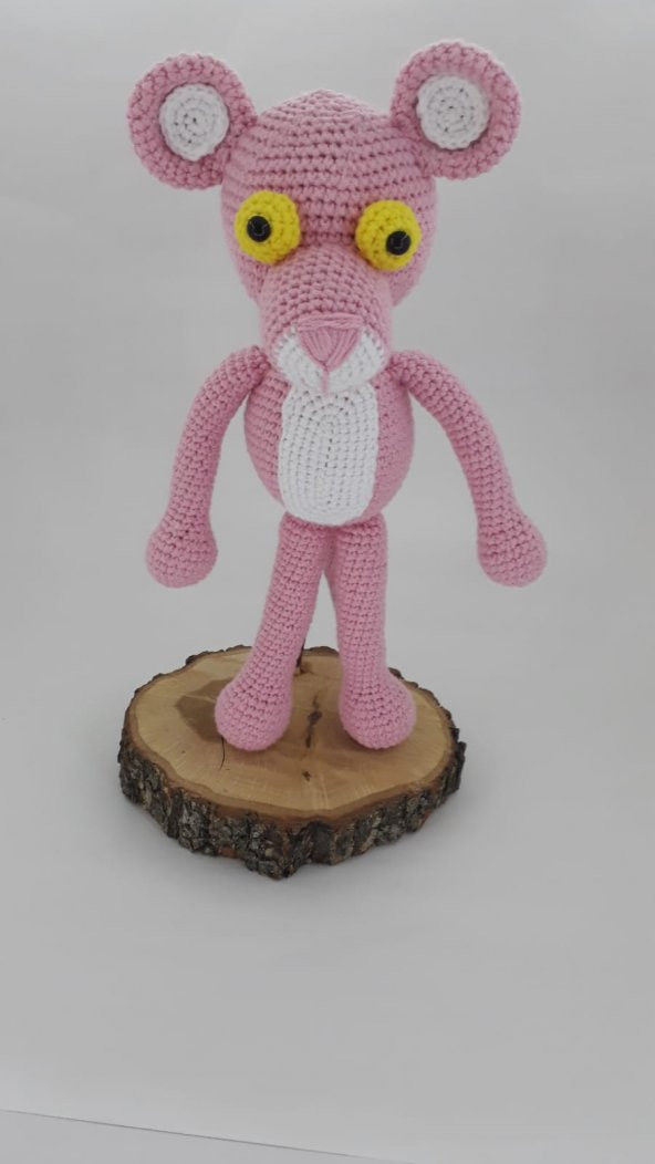 Pembe Panter Amigurumi Organik Oyuncak - 2