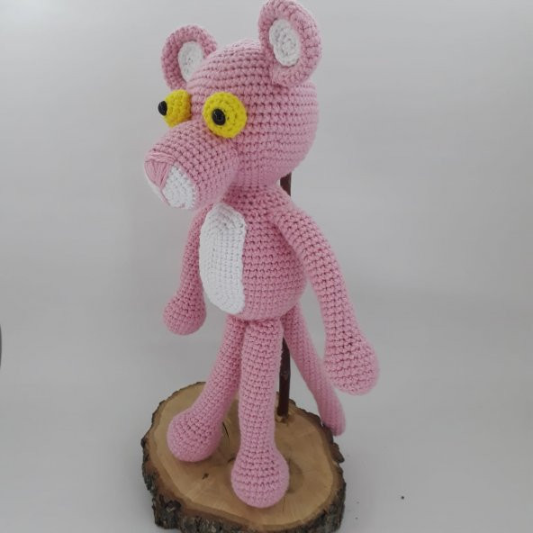 Pembe Panter Amigurumi Organik Oyuncak - 4