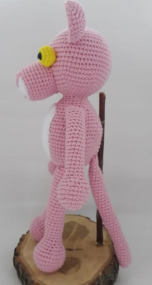 Pembe Panter Amigurumi Organik Oyuncak - 6