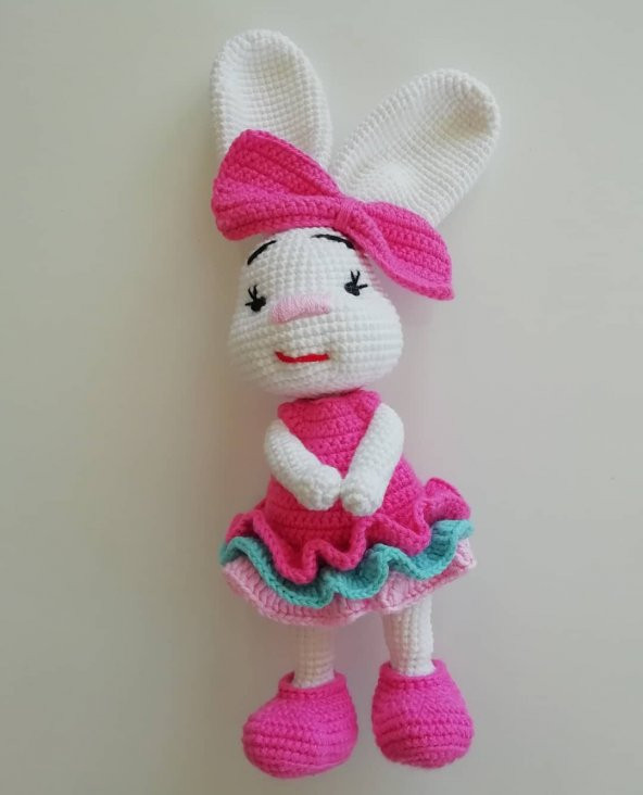 Sevimli Paskalya Tavşanı Amigurumi Organik Oyuncak - 2