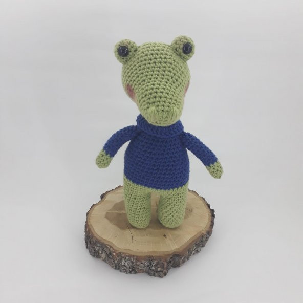 Timsah Uyku Arkadaşı Amigurumi Organik Oyuncak ürün görseli 1