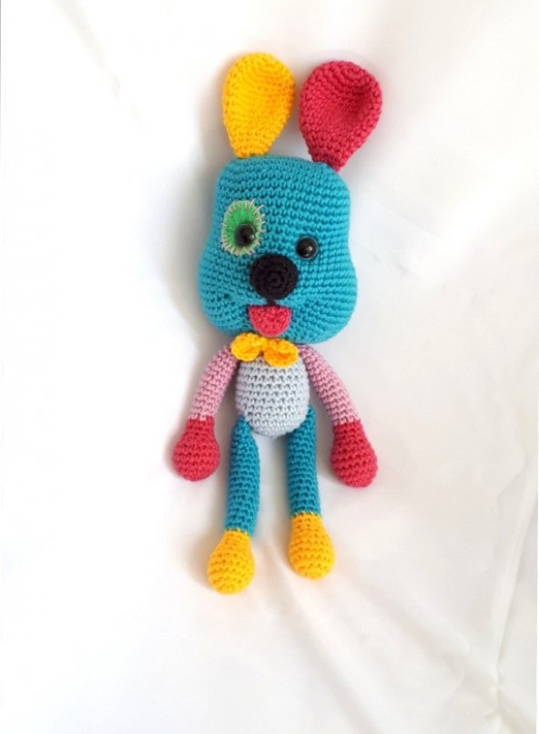 Sevimli Köpek Çıngırak Amigurumi Organik Oyuncak - 2