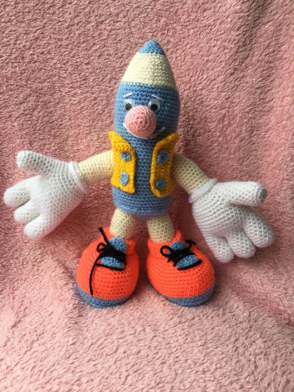 Neşeli Kalem Amigurumi Organik Oyuncak
