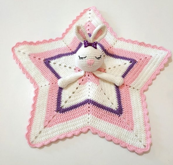 Uykucu Tavşan Uyku Arkadaşı Amigurumi Organik Oyuncak - 2