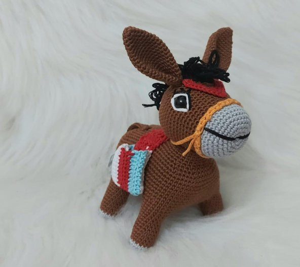 Eşek Karakaçan Amigurumi Organik Oyuncak
