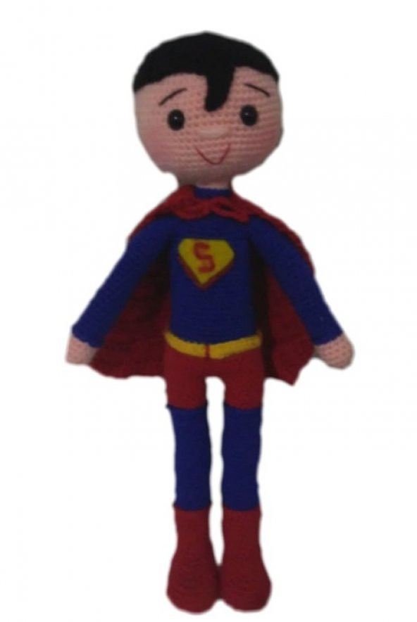 Süpermen Bebek Amigurumi Organik Oyuncak - 1