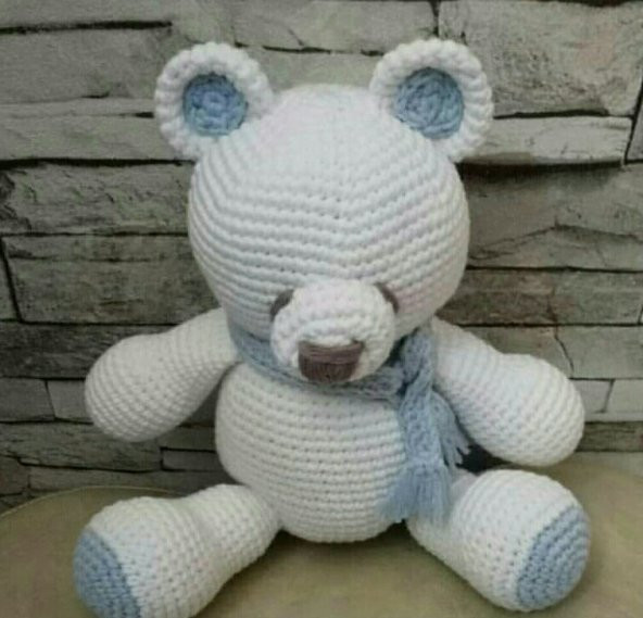 Uykucu Ayıcık Amigurumi Organik Oyuncak - 1