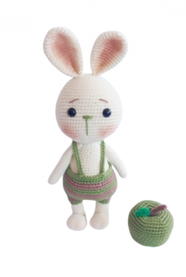 Yeşil Elma ve Tavşan Sunny Amigurumi Organik Oyuncak - 1