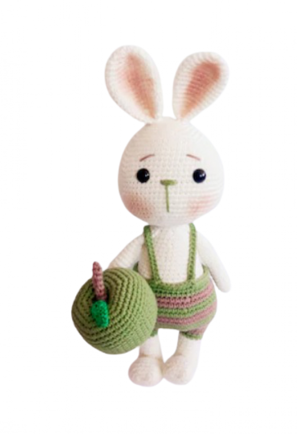 Yeşil Elma ve Tavşan Sunny Amigurumi Organik Oyuncak - 2