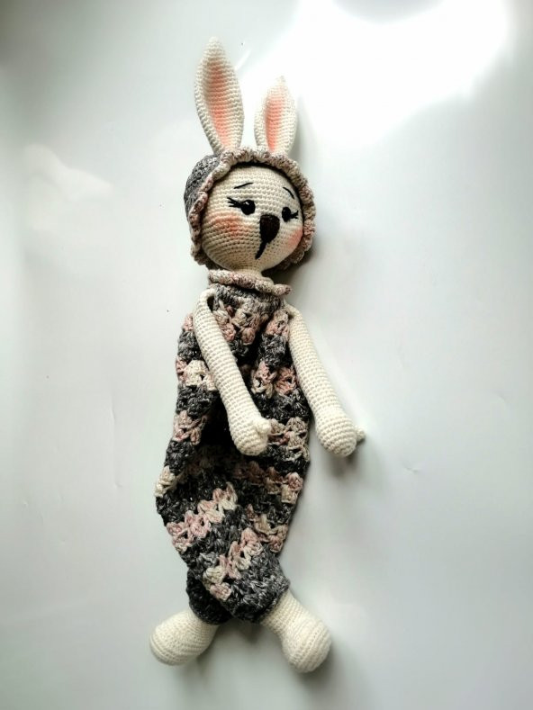 Uykucu Tavşan Zoyi Uyku Arkadaşı Amigurumi Organik Oyuncak - 2