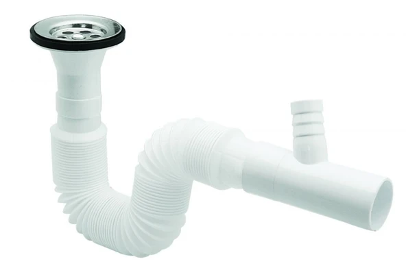 ÇAMAŞIR MAKİNESİ ÇIKIŞLI KISA LAVABO ALTI GIRTLAK BORU/LAVABO SİFONU