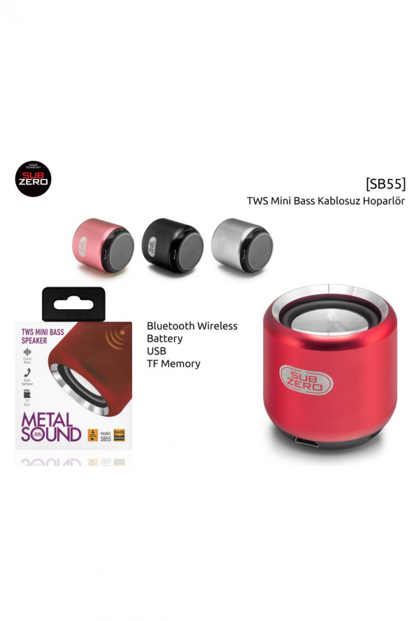 Mini Bass Speaker Bluetooth Güçlü Bas TF kart Uyumlu - 3