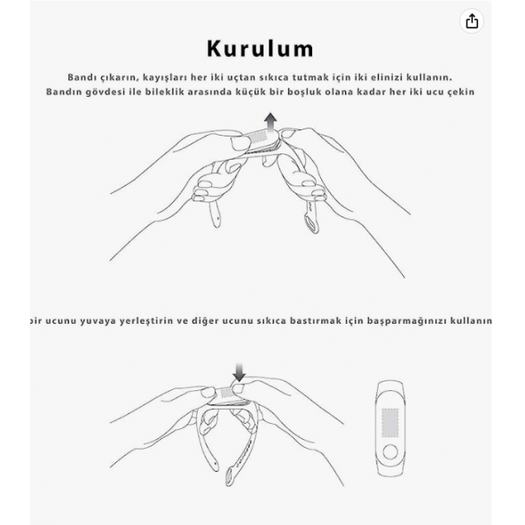 Silikon Kordon Kayış Mi Band 3 - Mi Band 4 Akıllı Bileklik Uyumlu