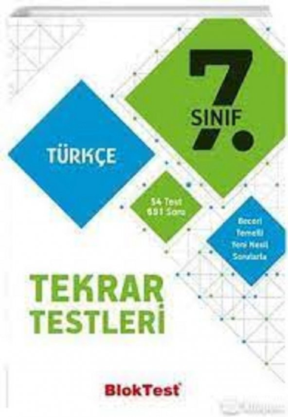 7. Sınıf Türkçe Tekrar Testleri Blok Test Yayınları