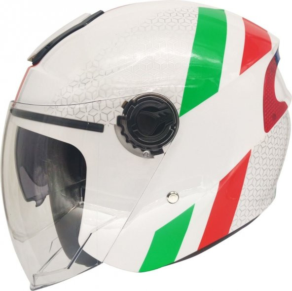 Rsv 618 Güneş Vizörlü Açık Kask (İtalyan Desen) XL