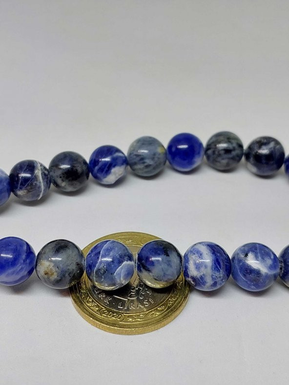 Sodalit Taşı Royal YARIM Dizi 10mm (18cm uzunluğundadır) - Resim 2