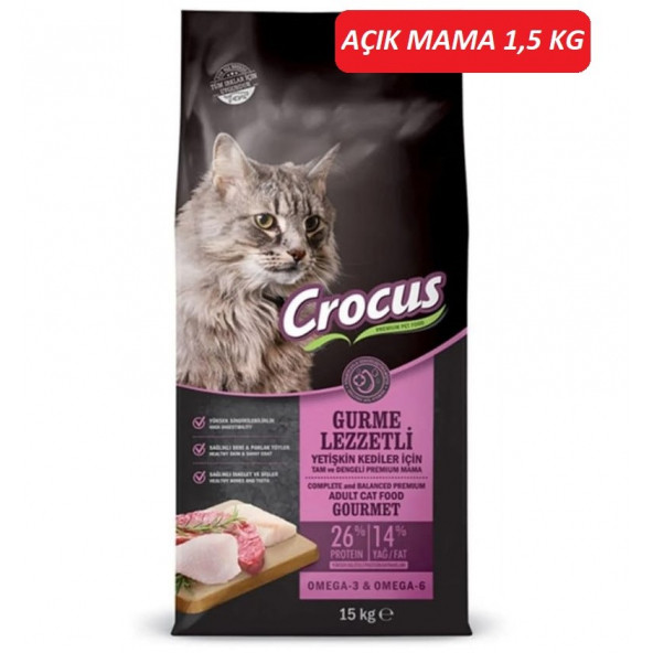 Crocus Yetişkin Kedi Maması Gurme 1,5 KG