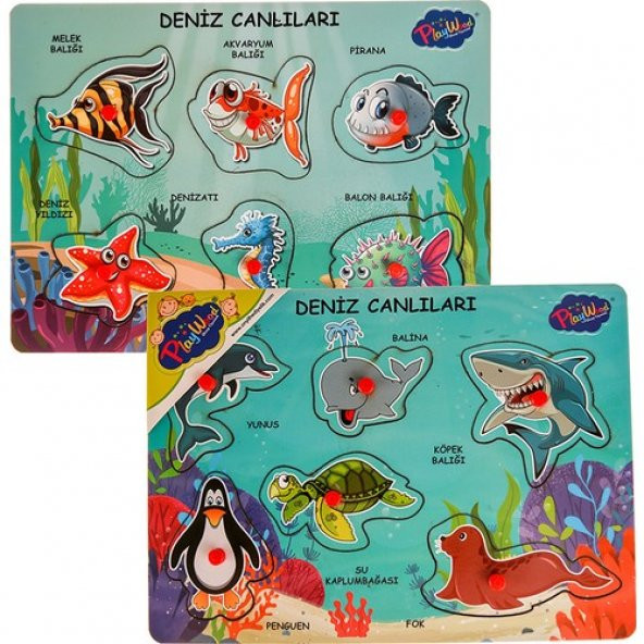 Playwood Ahşap Tutmalı Deniz Canlıları Ony-331/332 - 1