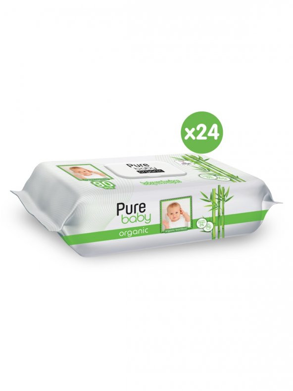 Pure Baby Organik Bambu Özlü Islak Havlu 24x90 (2160 Yaprak) - 2