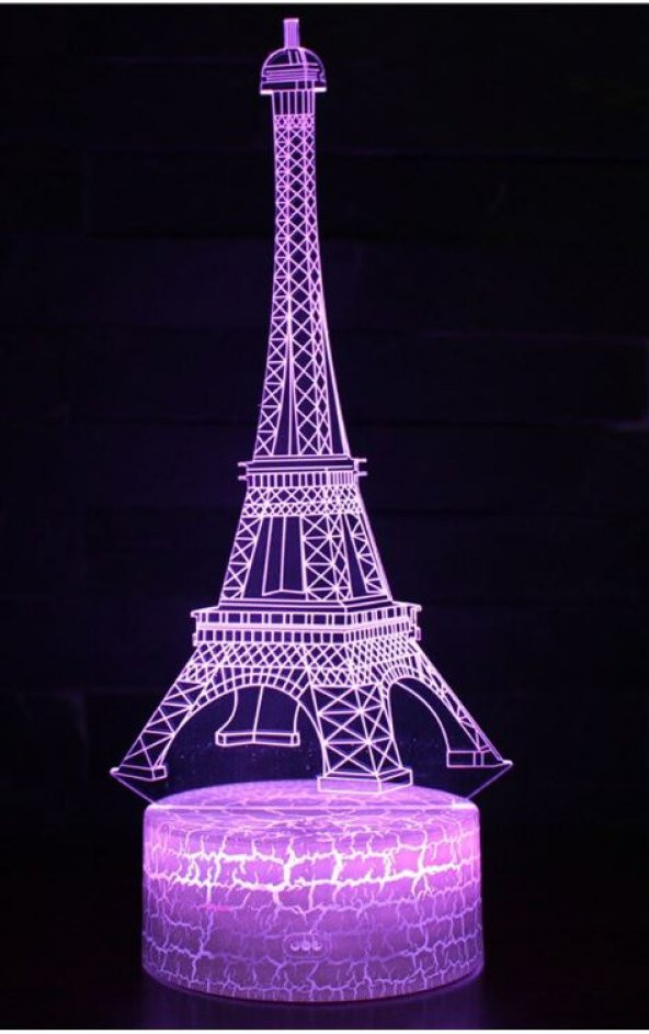 3d Işıklı Paris Gece Lambası Kumandalı