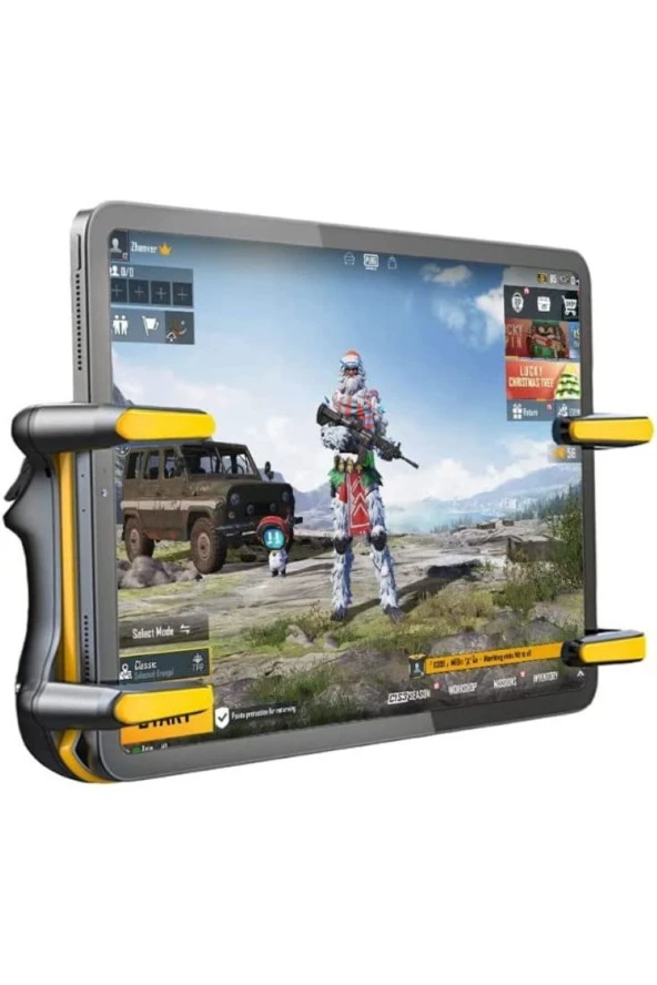 Gamepad Joystick Tablet Ipad Geniş Ekran Altı Parma Pubg Otomatik Seri Oyun Kolu Manyetik Tetik