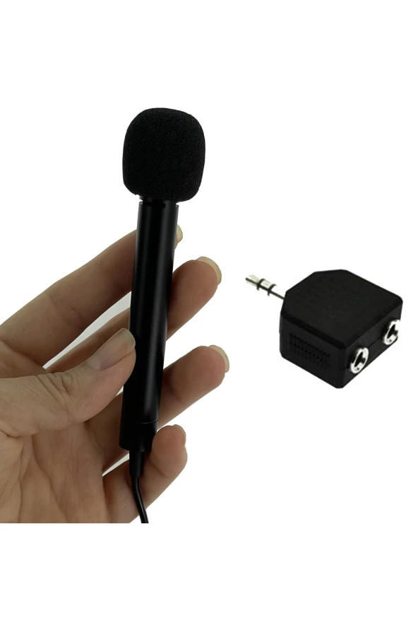 Mini El Mikrofonu Professional Röportaj Kulaklık Mikrofon Birleştirici Aparatlı Mini El Mikrofonu