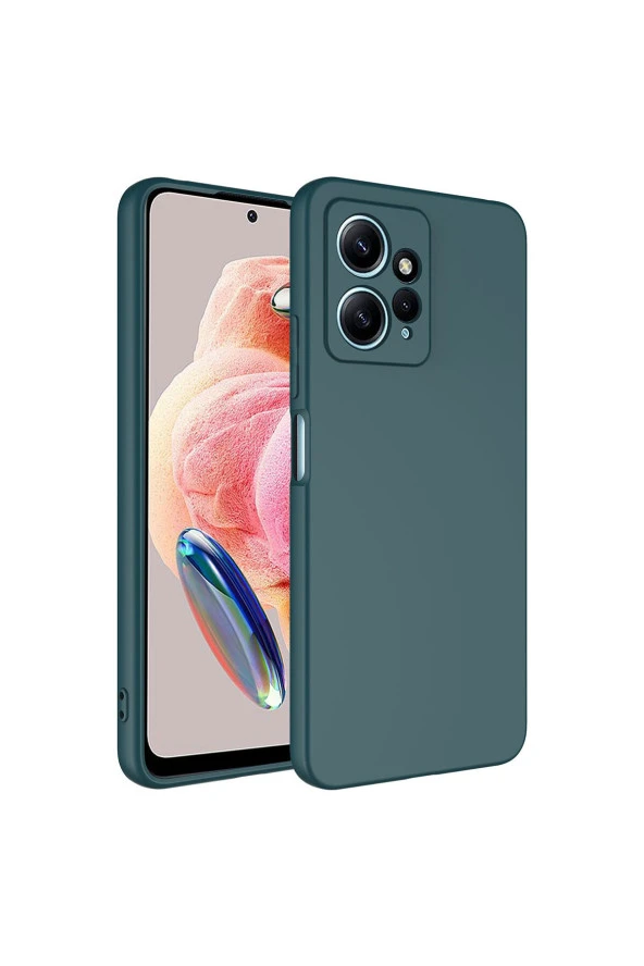 Xiaomi Redmi Note 12 4G ile Uyumlu Kılıf Kadife Iç Yüzey Silikon Z-Mara Lansman Vieri Kılıf K.Yeşil ürün görseli