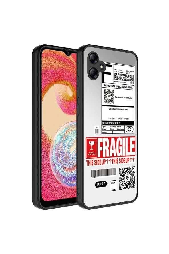 Samsung Galaxy A04e Ile Uyumlu Aynalı Fragi?le Desenli Kamera Korumalı Parlak Z- Mirror Kapak