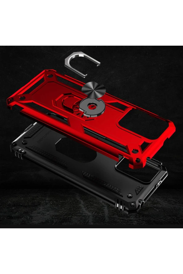 Xiaomi Redmi Note 12 5g Ile Uyumlu Kılıf Z-vega Shockproof Standlı Yüzük Tutuculu Mega Case Kapak - Resim 4
