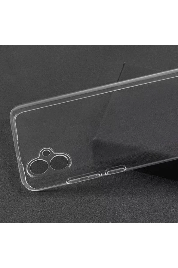Galaxy A04e Ile Uyumlu Kılıf Süper Esnek Toz, Kirden Koruyan Silikon Süper Şeffaf - Resim 3