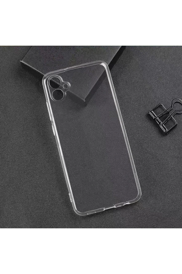 Galaxy A04e Ile Uyumlu Kılıf Süper Esnek Toz, Kirden Koruyan Silikon Süper Şeffaf - Resim 4