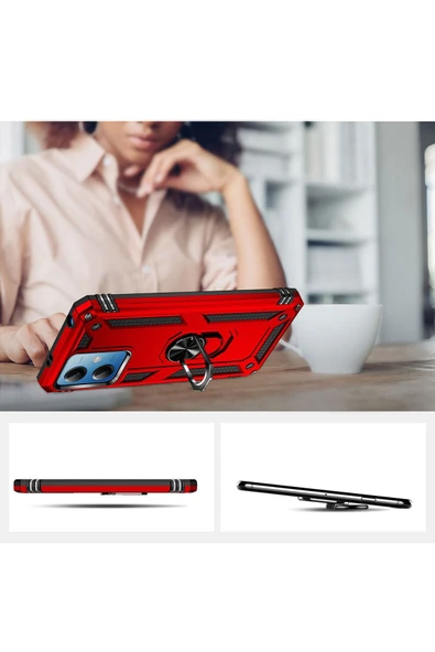 Xiaomi Redmi Note 12 Pro 5g Ile Uyumlu Kılıf Z-vega Shockproof Stand Yüzük Tutuculu Mega Case Kapak - 5