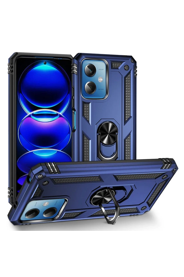 Xiaomi Redmi Note 12 Pro 5g Ile Uyumlu Kılıf Z-vega Shockproof Stand Yüzük Tutuculu Mega Case Kapak - 1