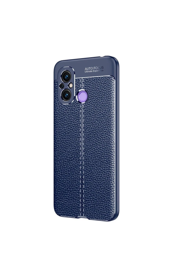 Xiaomi Redmi 12c Ile Uyumlu Silikon Kılıf Niss Silikon Deri Görünüm Ultra Slim Fit Kılıf Lacivert