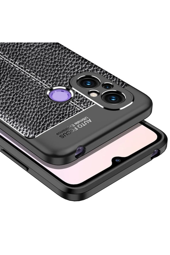 Xiaomi Redmi 12c Ile Uyumlu Silikon Kılıf Niss Silikon Deri Görünüm Ultra Slim Fit Kılıf Lacivert - Resim 2