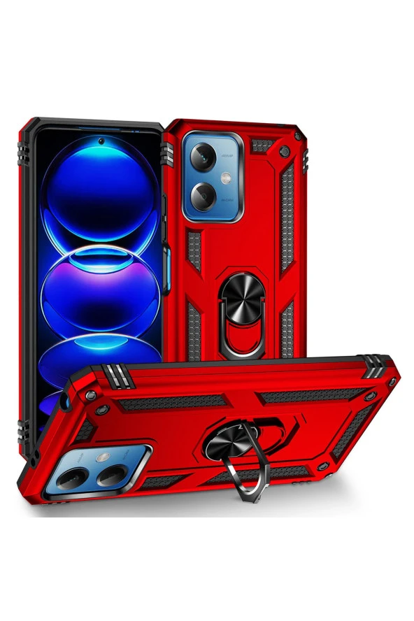 Xiaomi Redmi Note 12 Pro 5g Ile Uyumlu Kılıf Z-vega Shockproof Stand Yüzük Tutuculu Mega Case Kapak ürün görseli