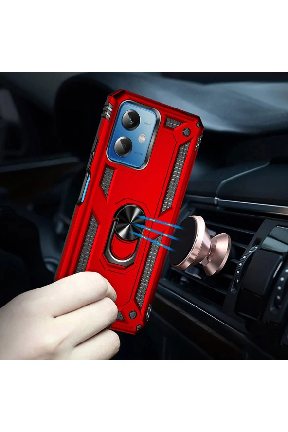 Xiaomi Redmi Note 12 Pro 5g Ile Uyumlu Kılıf Z-vega Shockproof Stand Yüzük Tutuculu Mega Case Kapak - Resim 3
