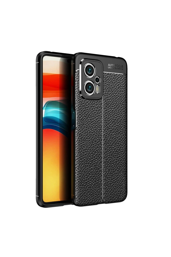 Xiaomi Poco X4 Gt Ile Uyumlu Silikon Kılıf Niss Silikon Deri Görünümlü Ultra Slim Fit Kılıf Siyah