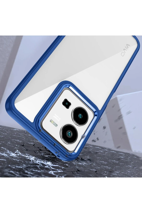 Vivo Y16 Ile Uyumlu Kılıf Kontrast Renk Tasarımlı Cynosure Kapak Kırmızı - Resim 4