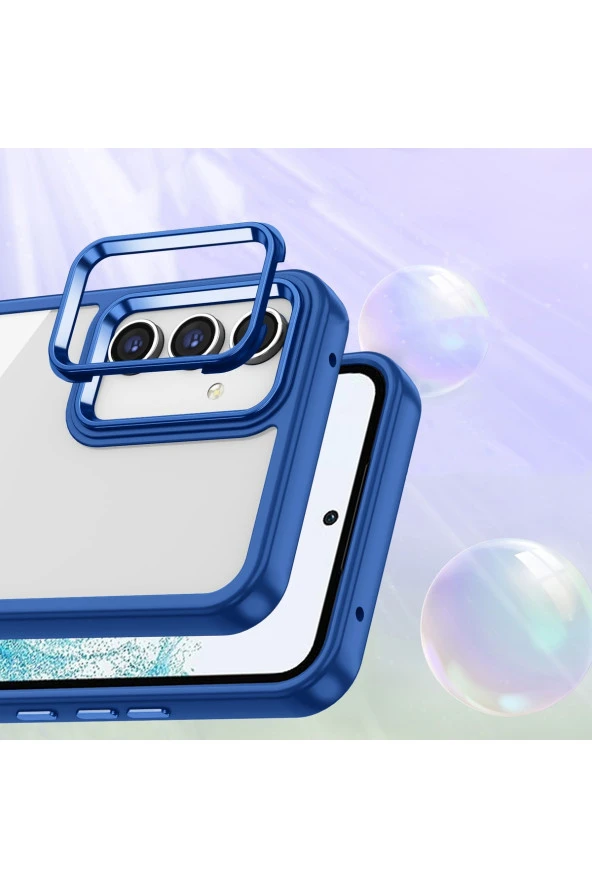 Galaxy A04s Ile Uyumlu Kılıf Kontrast Renk Tasarımlı Cynosure Kapak Kırmızı - Resim 2