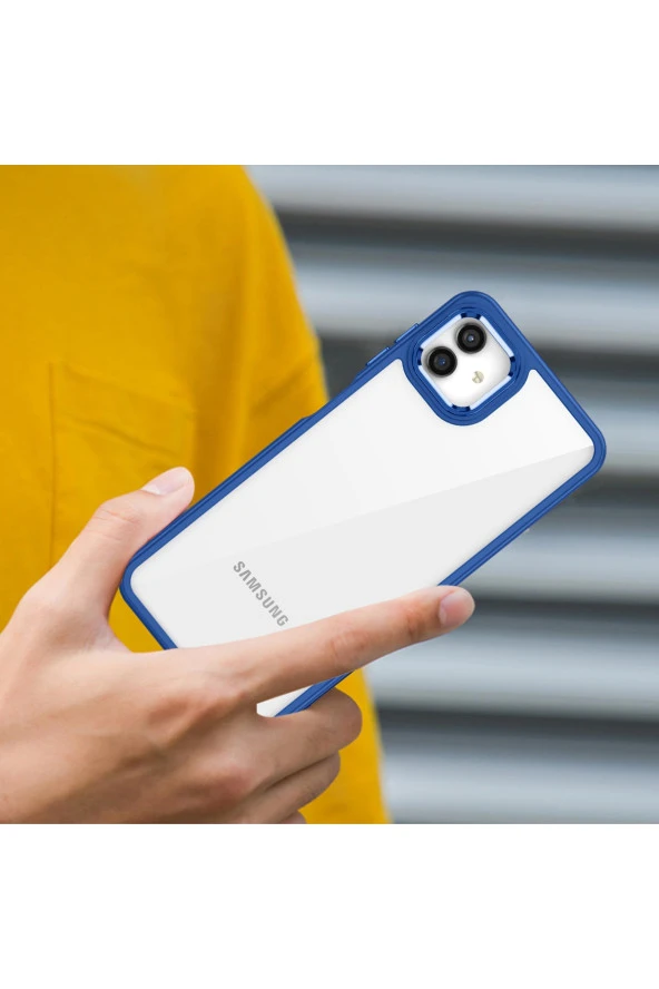 Galaxy A04e Ile Uyumlu Kılıf Kontrast Renk Tasarımlı Cynosure Kapak Rose Gold - 2