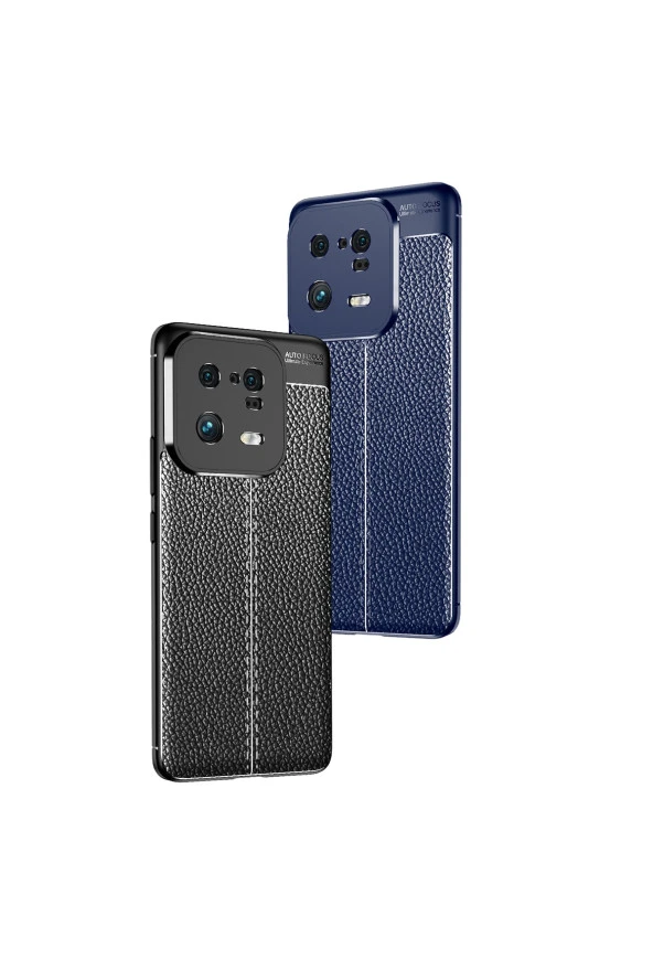 Xiaomi 13 Pro Ile Uyumlu Silikon Kılıf Niss Silikon Deri Görünümlü Ultra Slim Fit Kılıf Lacivert - Resim 2