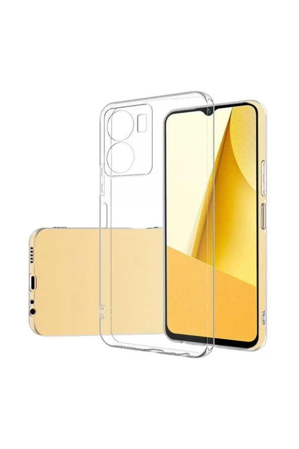 Vivo Y16 Ile Uyumlu Kılıf Süper Pürüzsüz Yüzey Şeffaf Silikon Kapak