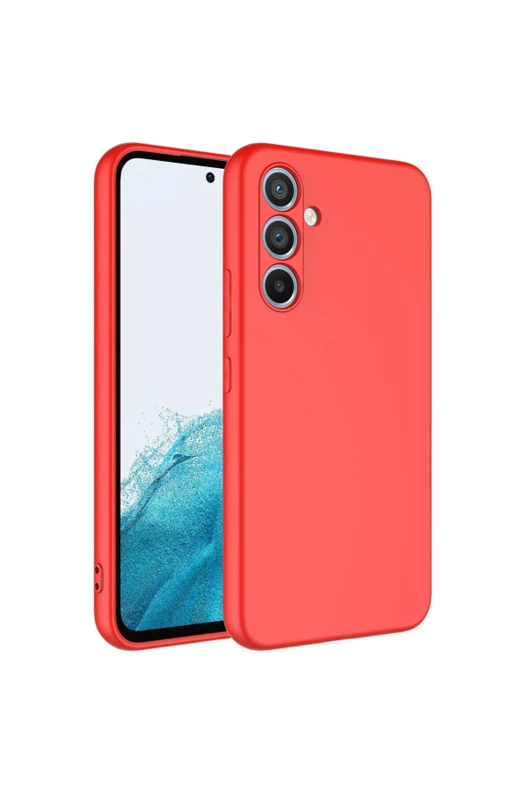 Galaxy A54 Ile Uyumlu Kılıf Kadife Iç Yüzey Silikon Z-mara Lansman Vieri Kılıf Kırmızı
