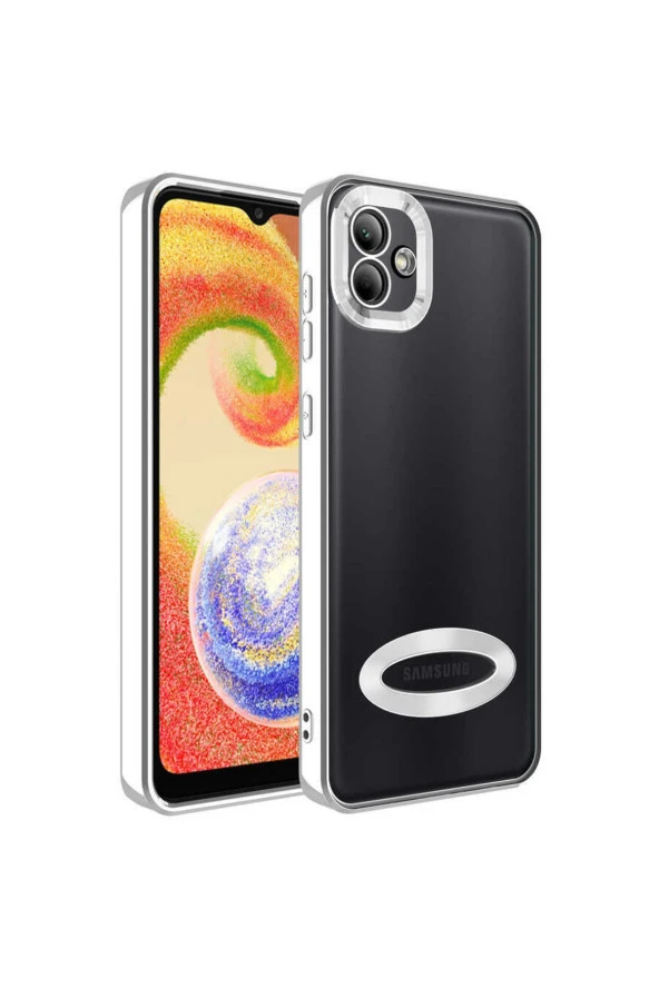 Galaxy A03 Ile Uyumlu Kılıf Kamera Korumalı Logo Gösteren Colored Z-omega Gümüş ürün görseli