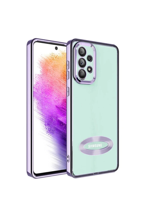Galaxy A32 4g Ile Uyumlu Kılıf Kamera Korumalı Logo Gösteren Colored Z-omega Lila - Resim 3